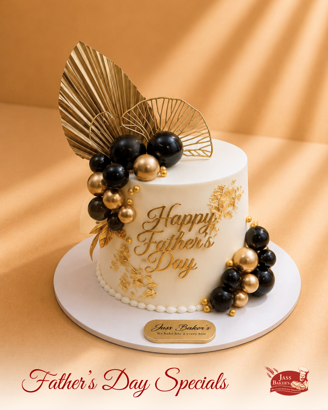 Majestic Gold Leaf Father's Day Cake