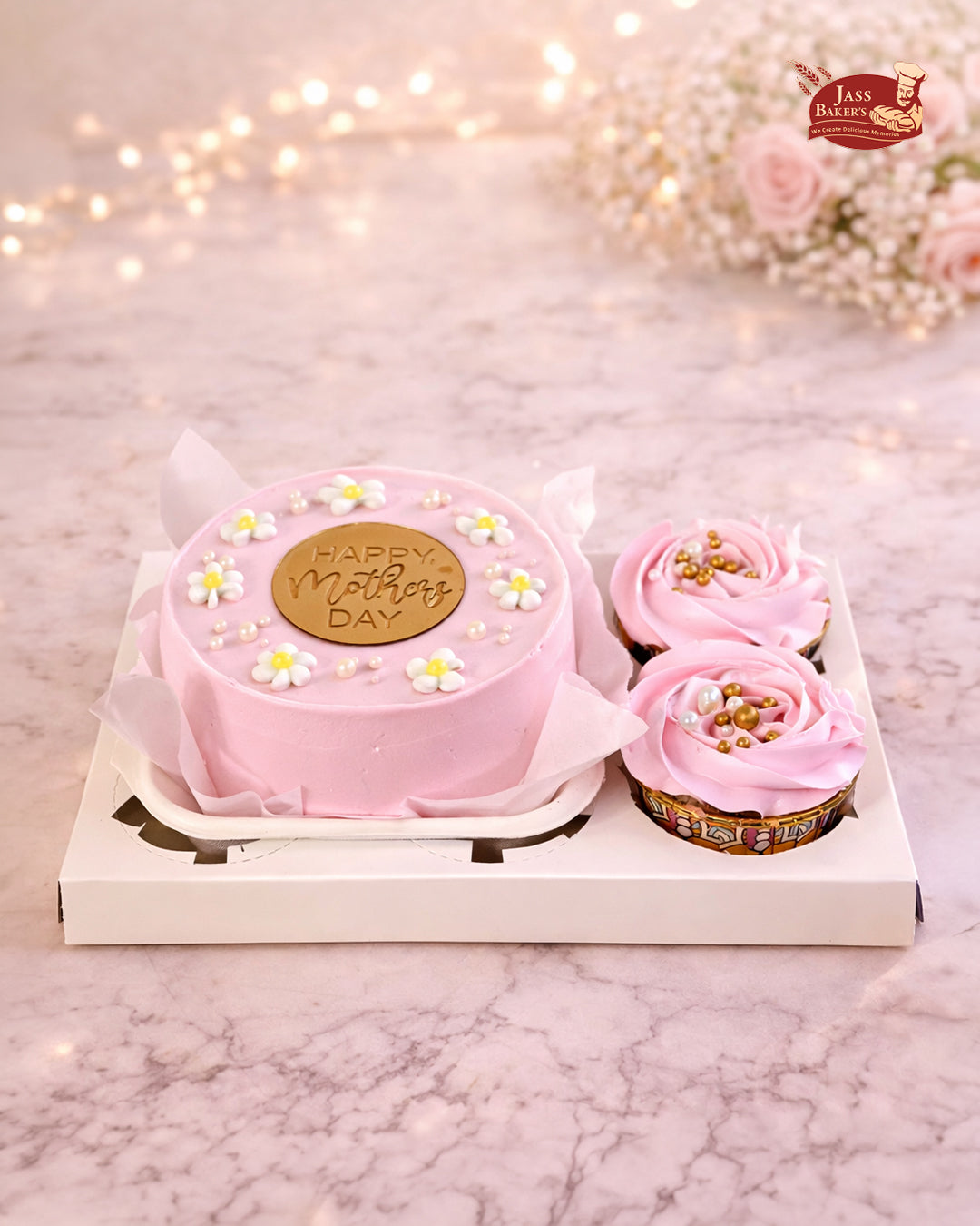 Blush Bloom Cake & Cupcake Duo