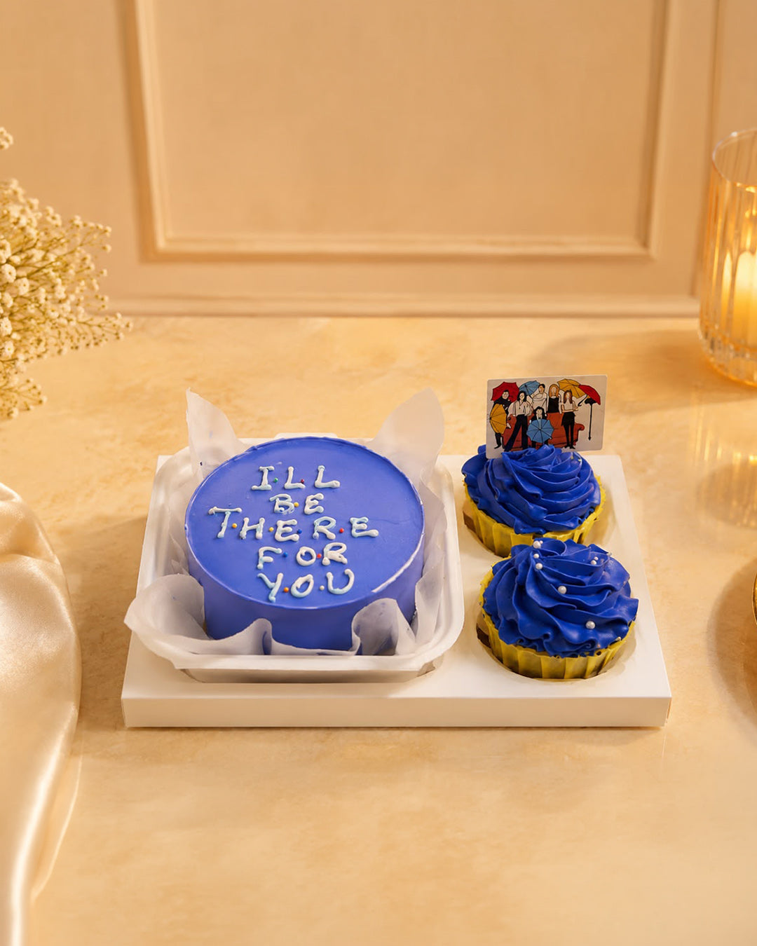 Forever Friends Blue Bento Cake & Cupcake Set