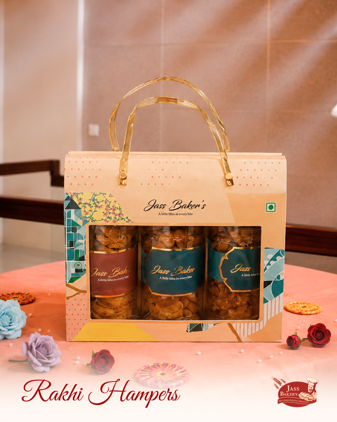 Golden Handle Trio Cookie Gift Box