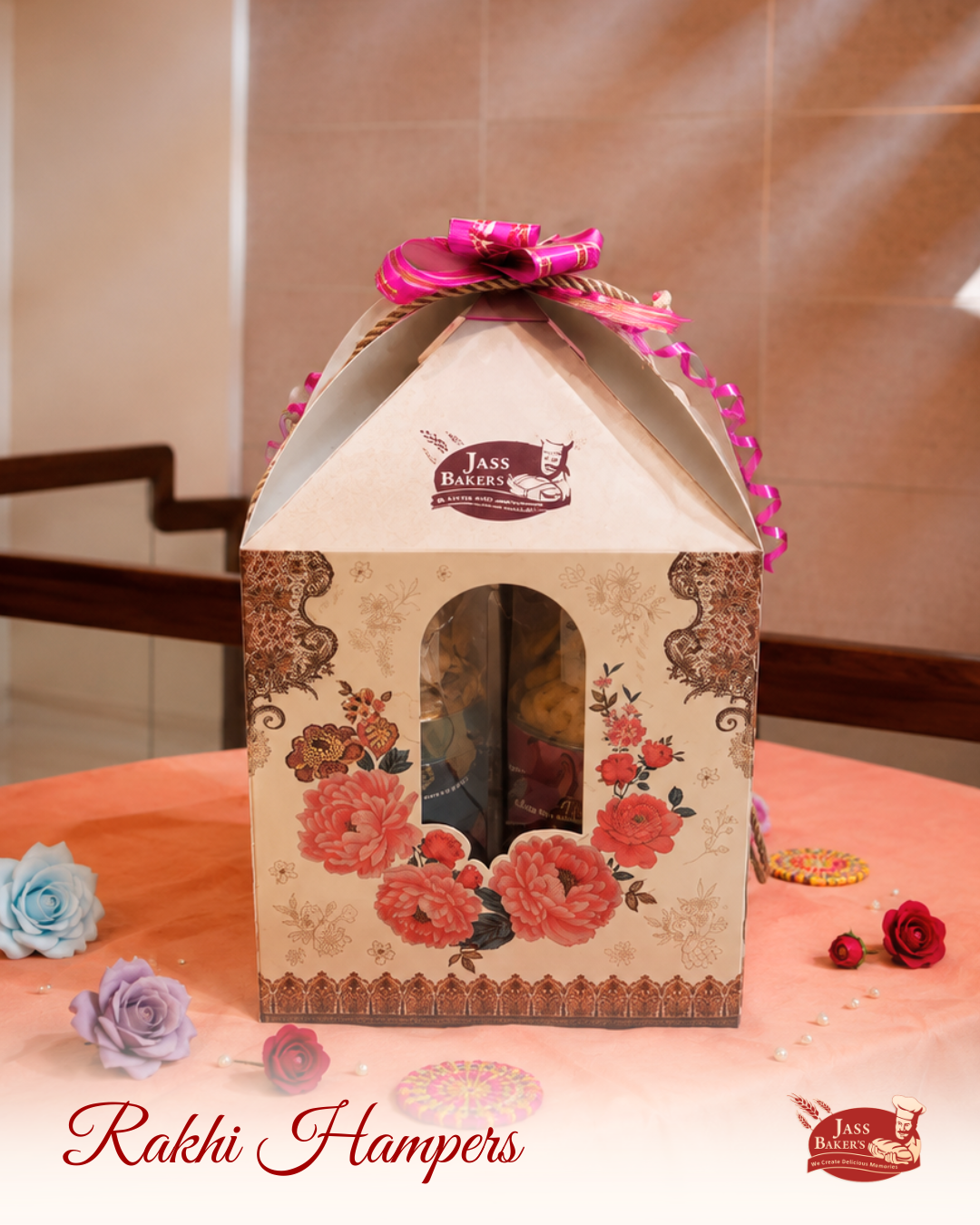 Vintage Floral Gable Four Jar Gift Box