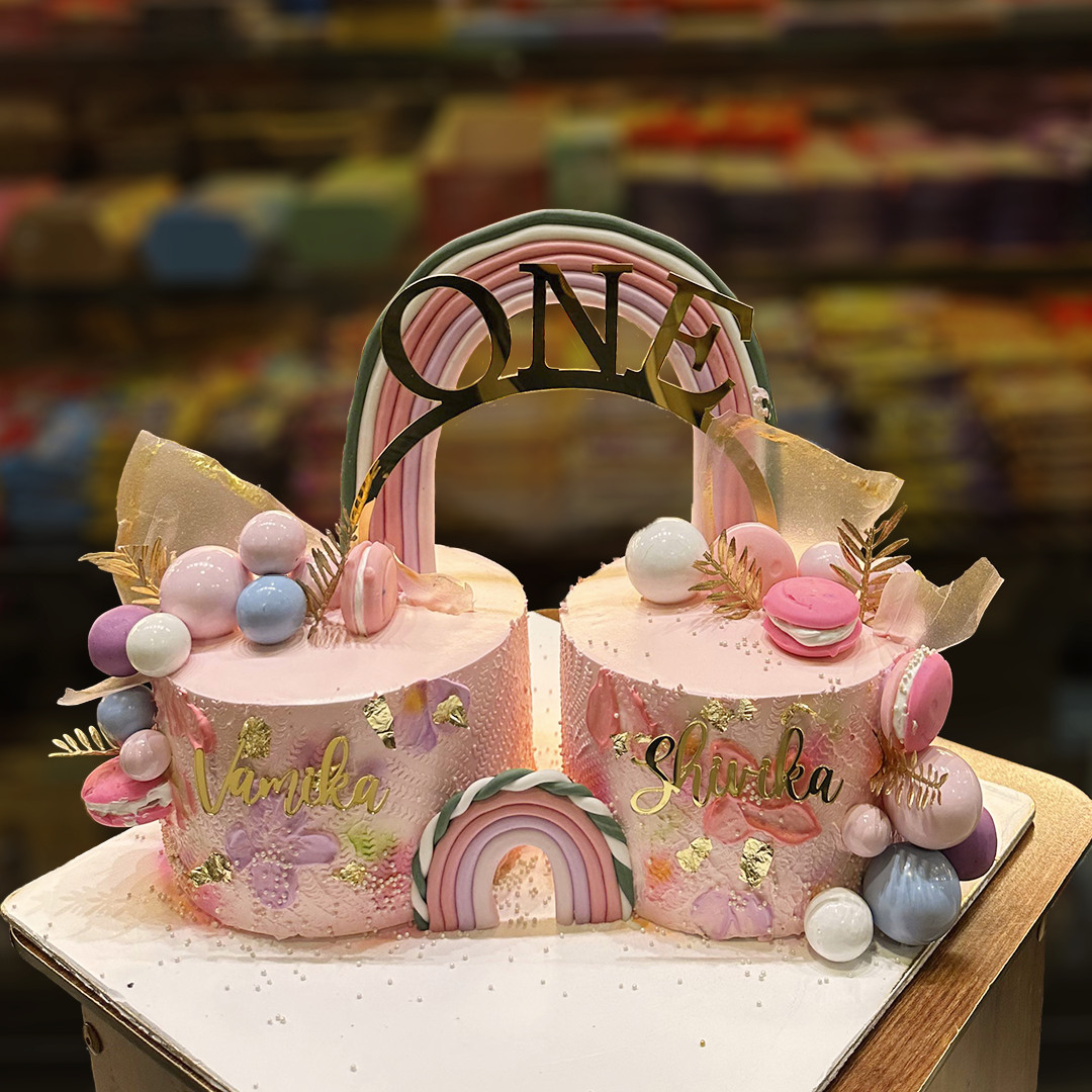 Twin Pink Delight Cake