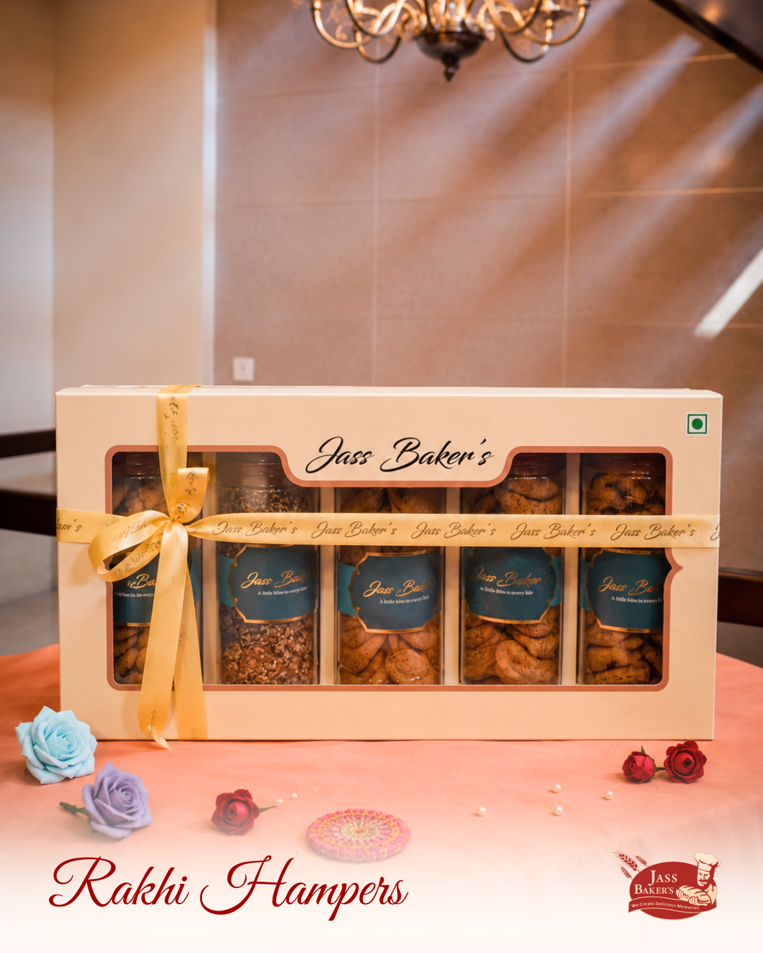 Grand Golden Ribbon Five Jar Gift Box