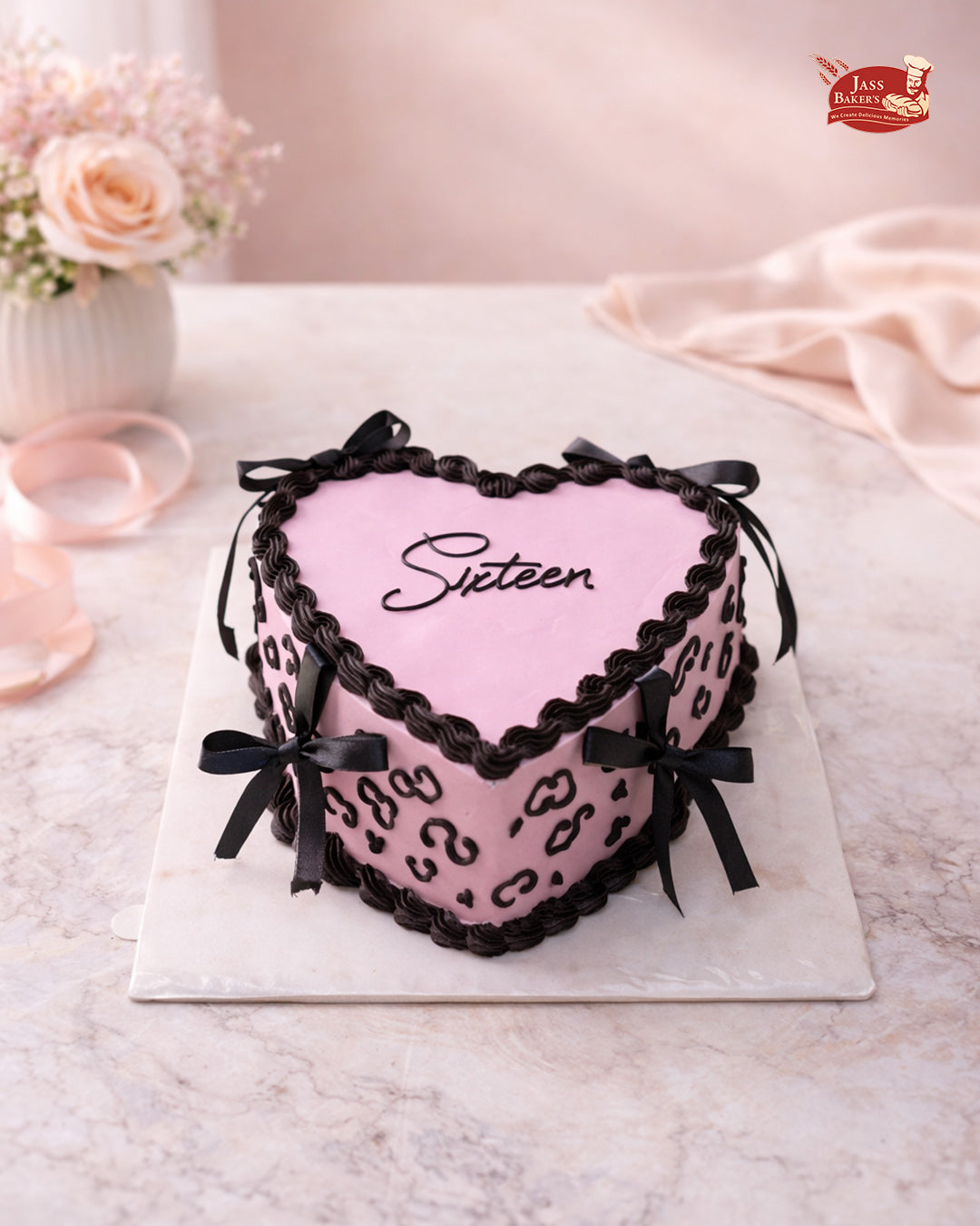 Sweet Sixteen Heart Cake