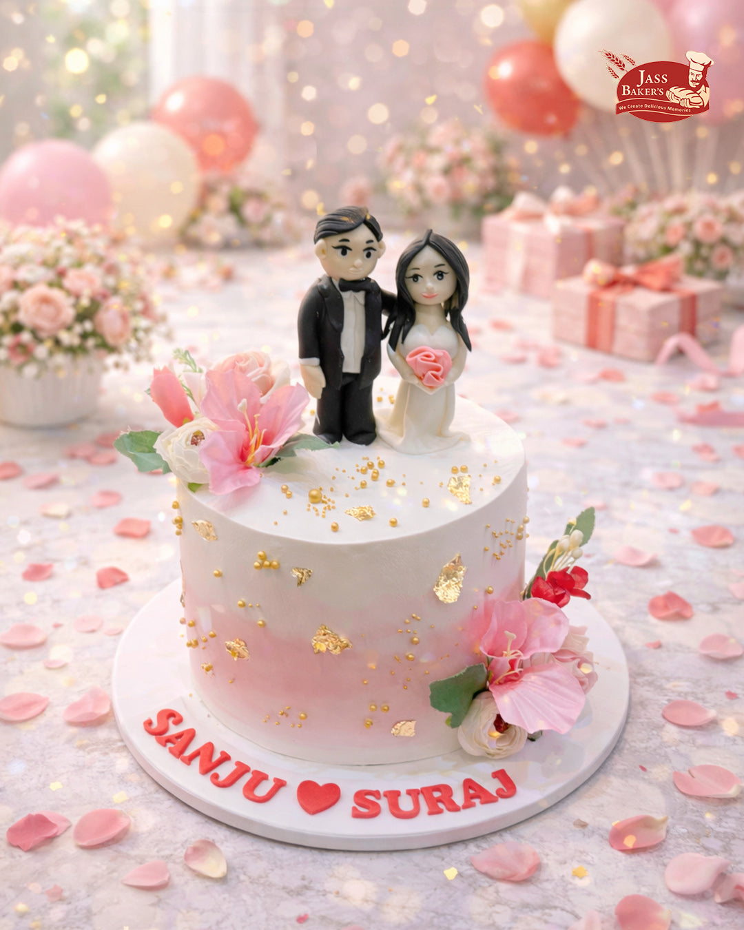 Romantic Couple Celebration Cake