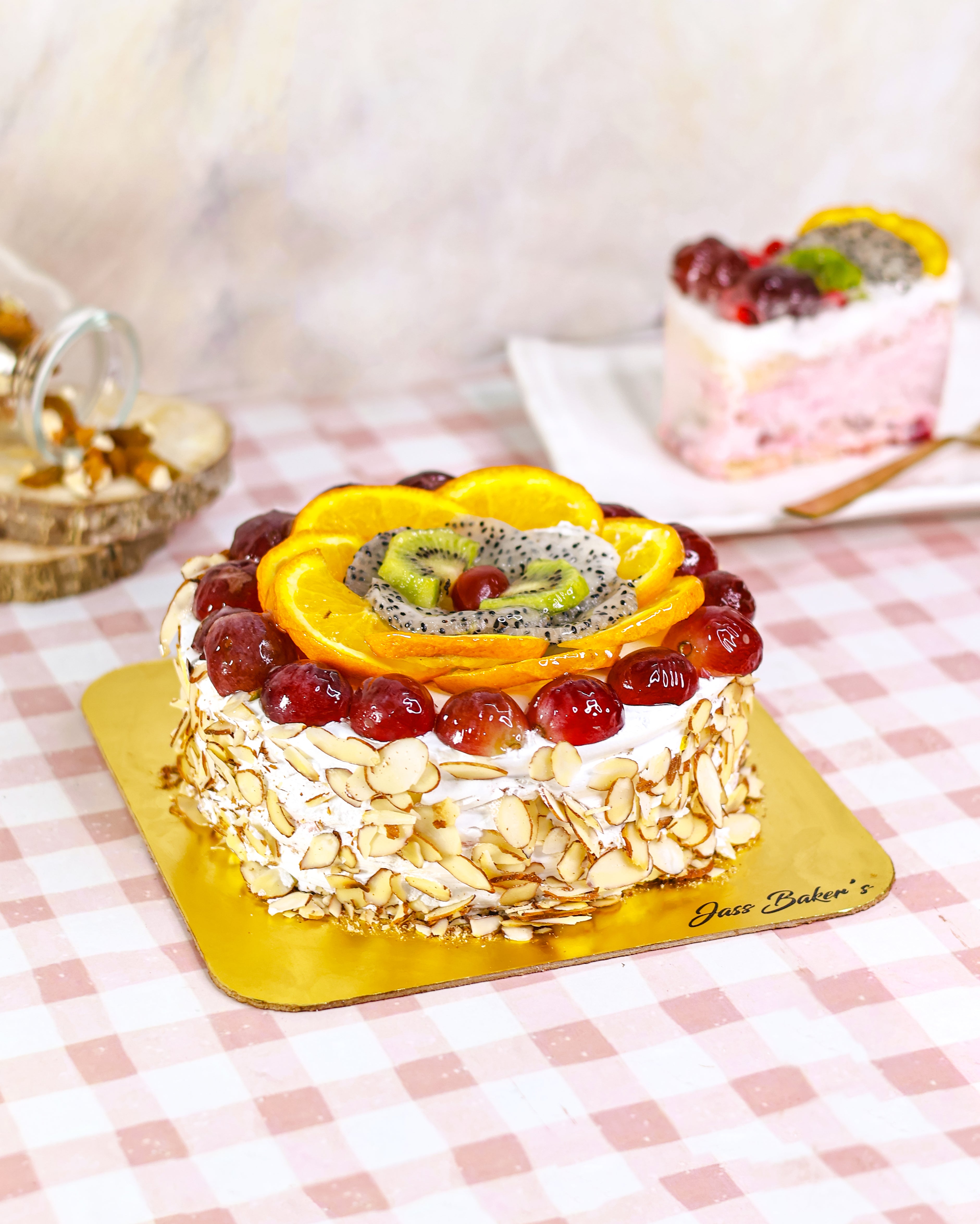 Dry Fruits And Fresh Fruits Cake
