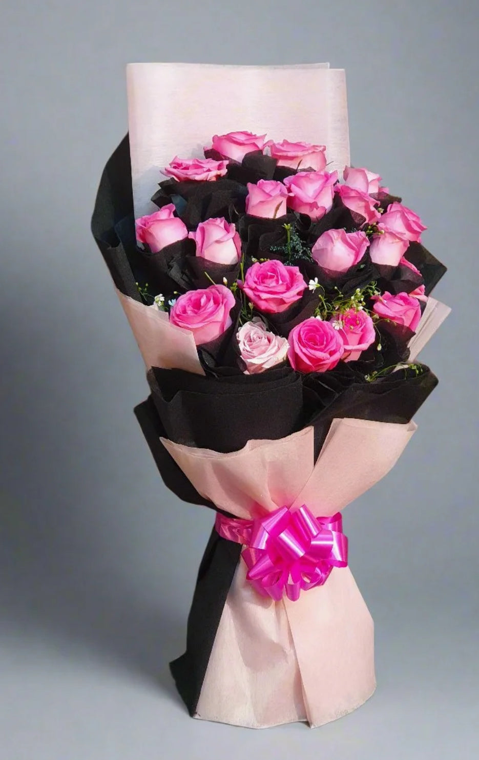 Charming 18 Pink Roses Bouqet