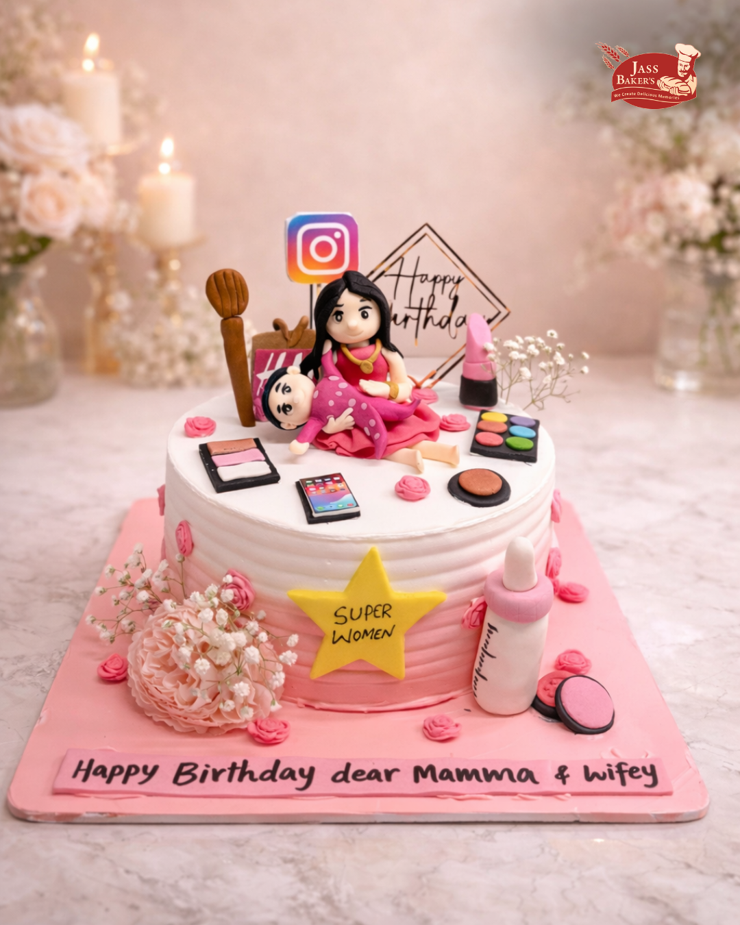 Super Mom Theme Celebration Cake