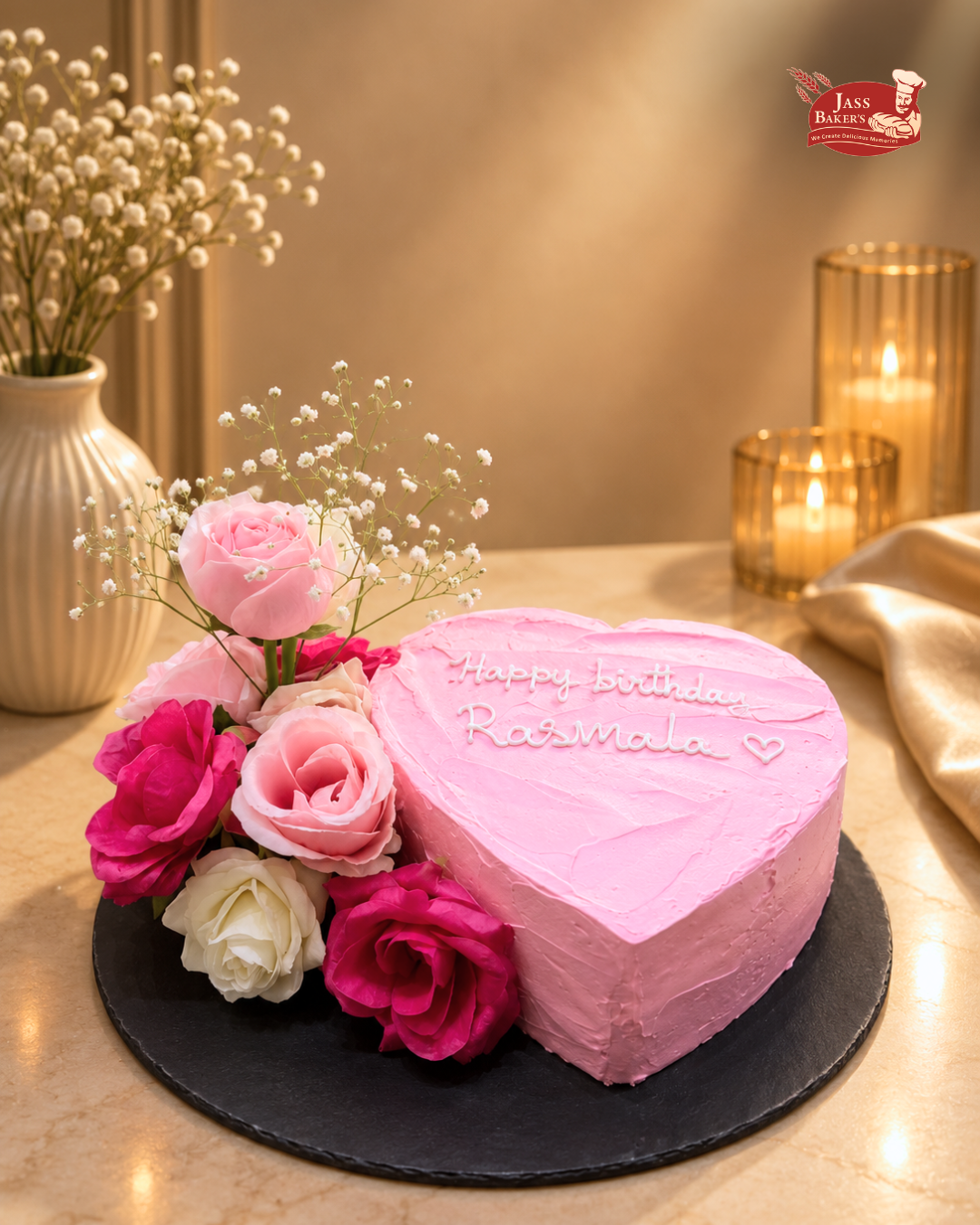Enchanted Heart Floral Cake