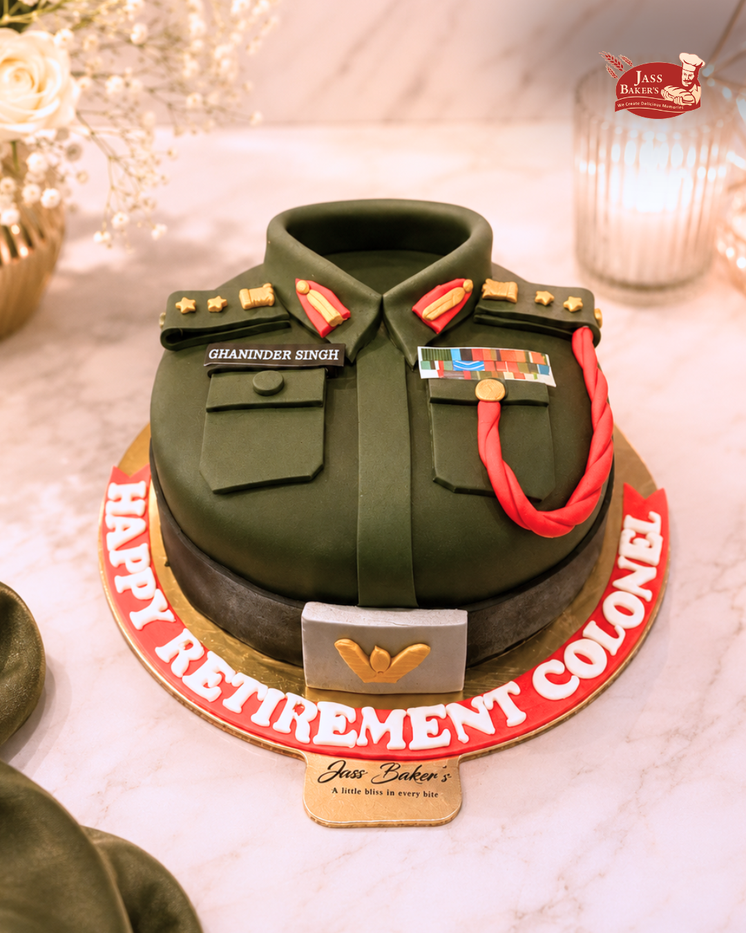 Indian Army Uniform Theme Celebration Cake