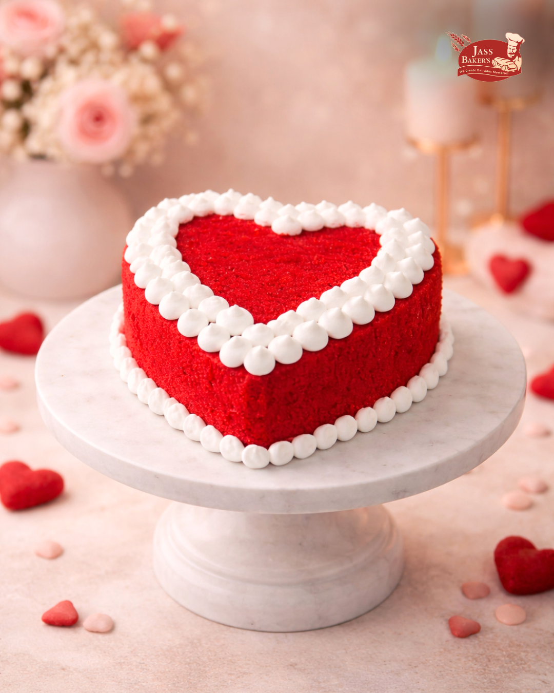 Red Velvet Valentine Heart Cake