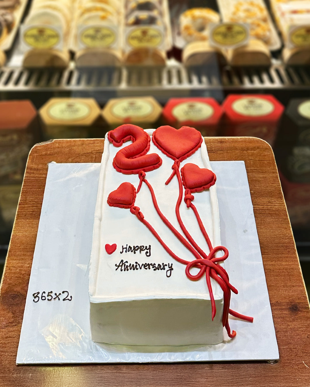 Red Love Anniversary Cake