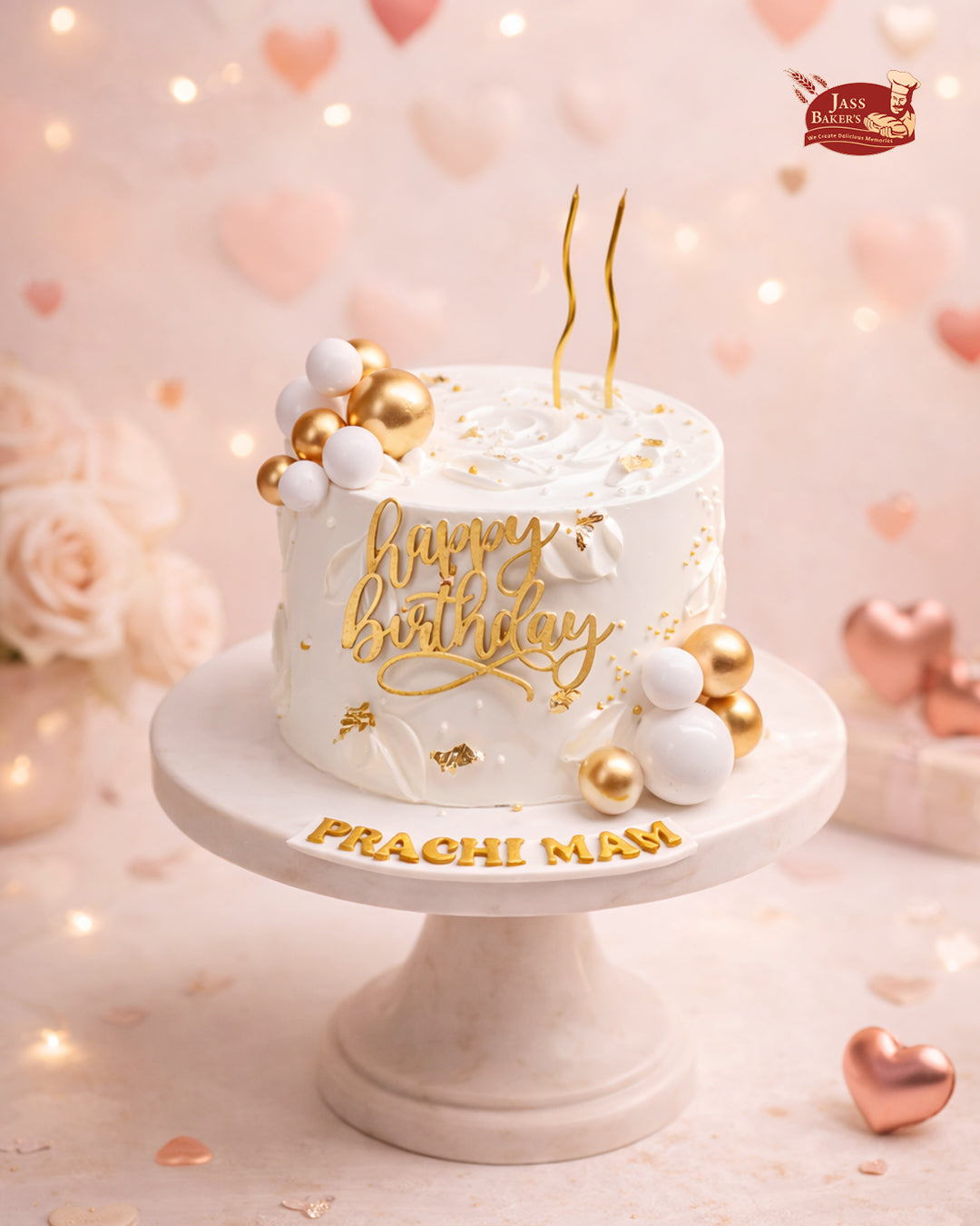 Golden Elegance Birthday Cake