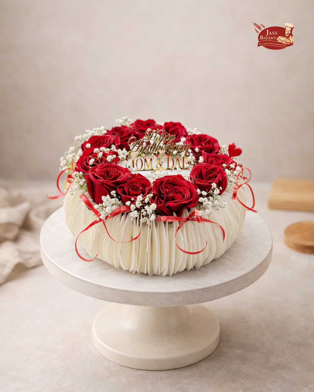 Red Rose Celebration Cake