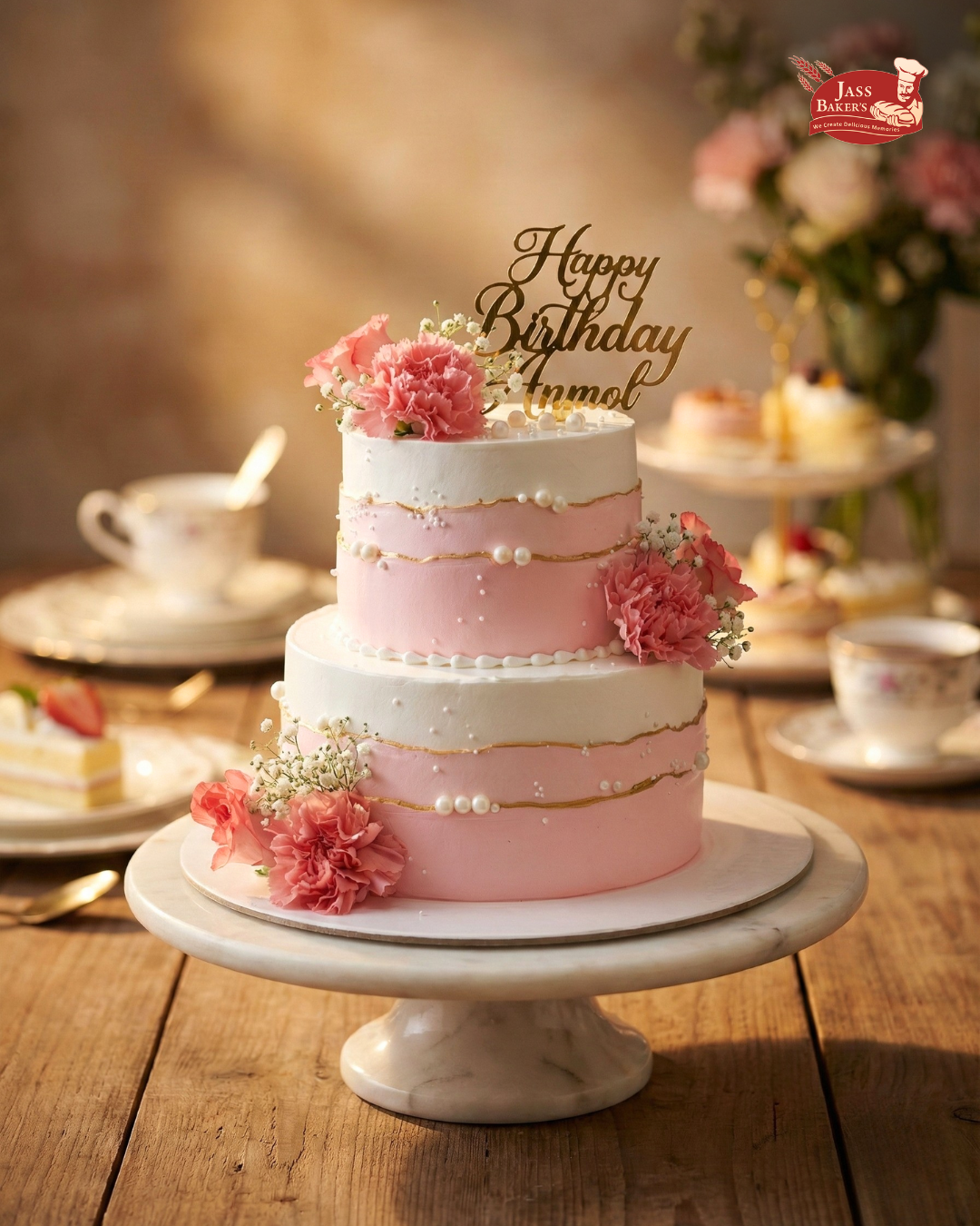 Blush Pearl Birthday Cake