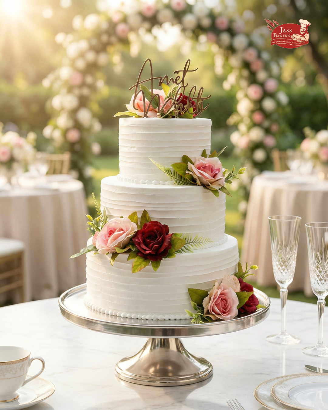 Garden Romance Wedding Cake